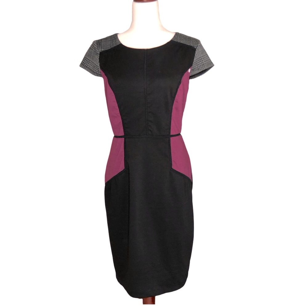 Sangria Color Block Tweed Cap sleeve dress size 8
